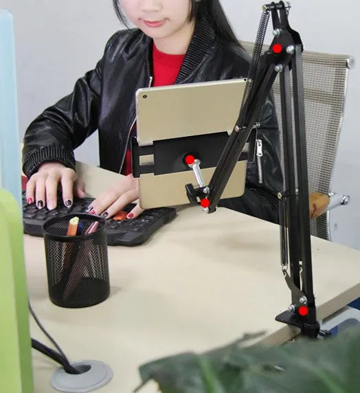 Black and white 10cm desktop phone tablet stand for hands-free viewing