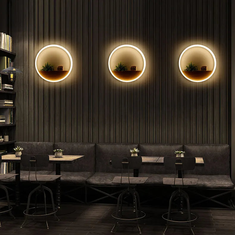 LED wall lamp with acrylic shade, E14 holder, push-button switch, black or white, 20cm or 30cm