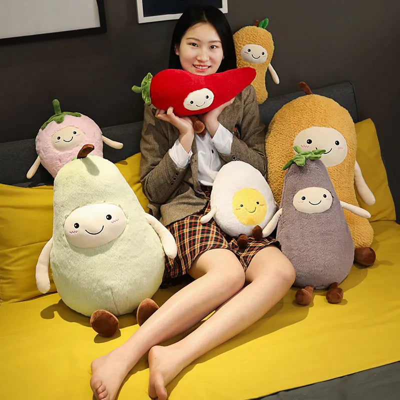 Cute plush cat toy 35cm tall with super soft short plush and PP cotton filling in egg colour