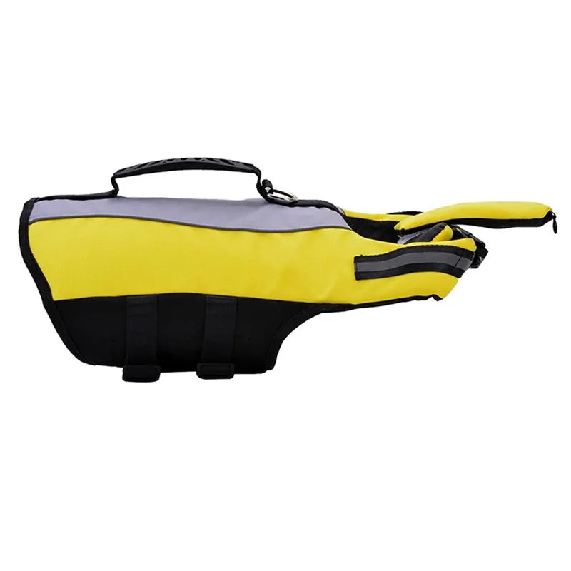 Namsan pet reflective airbag life jacket in fluorescent yellow with reflective strips, sizes S M L