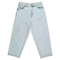 Men's retro printed denim trousers with personalised patterns in straight-leg cut