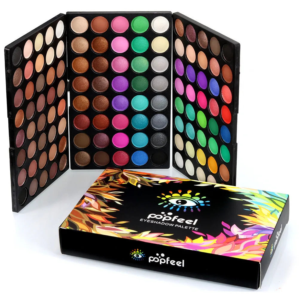 120-colour eyeshadow compact with mirror, 15.6 x 10.5 x 2.4 cm rectangular palette case