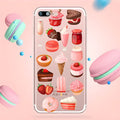 Transparent silicone iPhone case with colourful ice cream pattern design on the back.