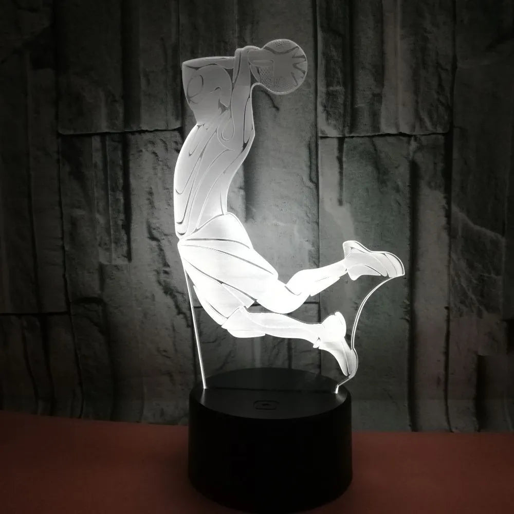 3D shooting night light with acrylic board, ABS base, touch and remote control, seven colours
