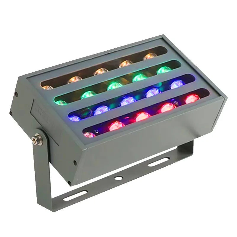 Outdoor LED Rainbow Tree Lamp spotlight with aluminium alloy shell for landscape colour projection.