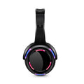 Black silent disco wireless headphones with 40mm speakers and 3.5mm plug for party events