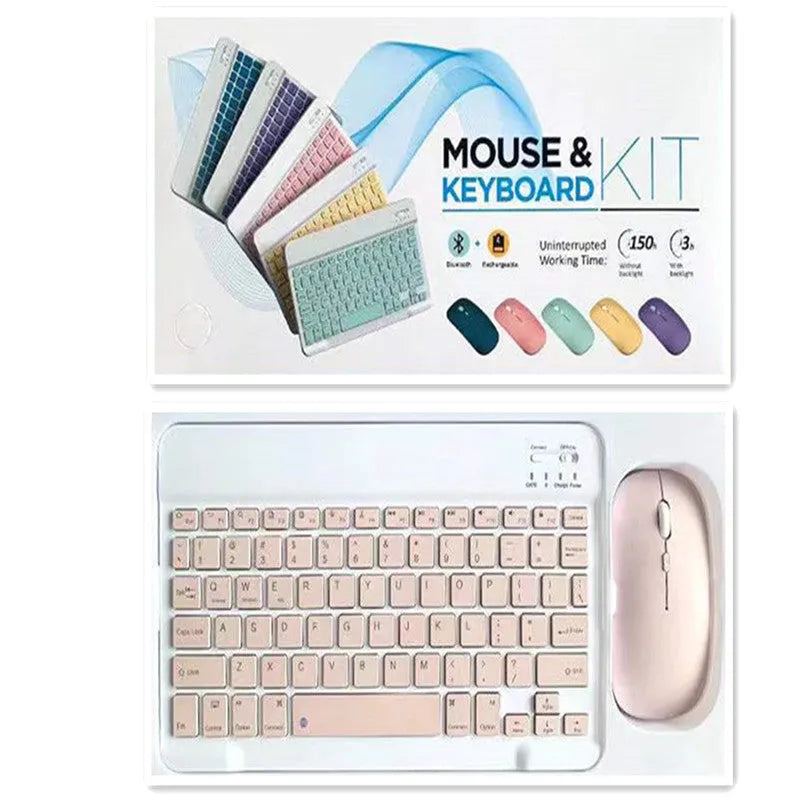 10-inch Bluetooth keyboard and wireless mouse set in multiple colour options with USB linker