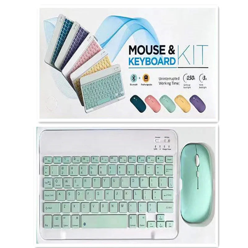 10-inch Bluetooth keyboard and wireless mouse set in multiple colour options with USB linker