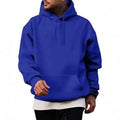 Polyester pullover hoodie with long sleeves available in eight colour options including black and navy blue for spring and autumn casual wear
