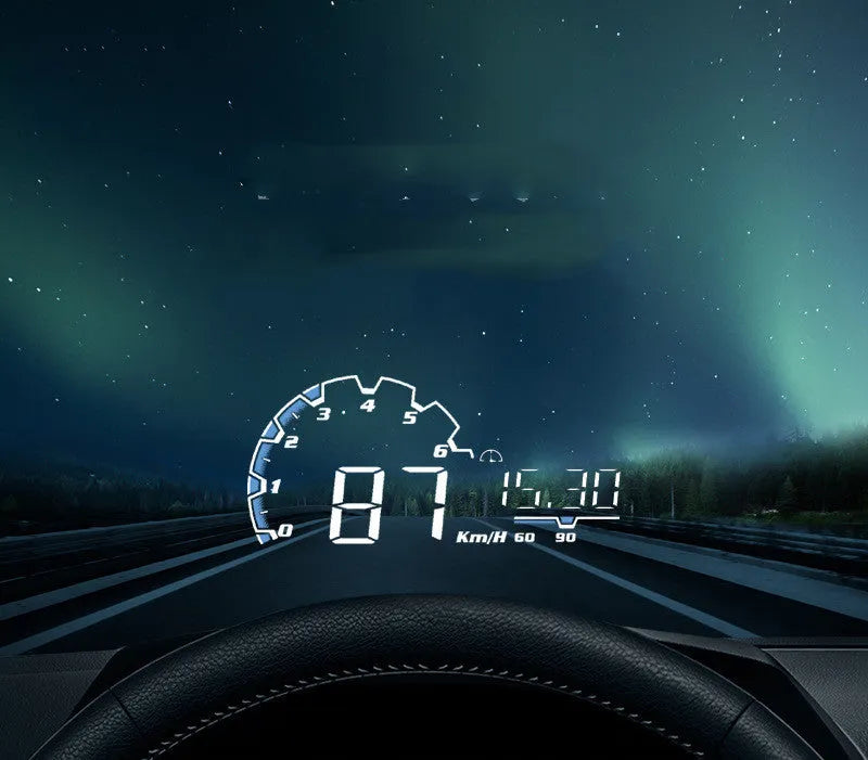 H300 OBDII head-up display with 5.0 inch LED screen and PC ABS housing, 128x63x12mm