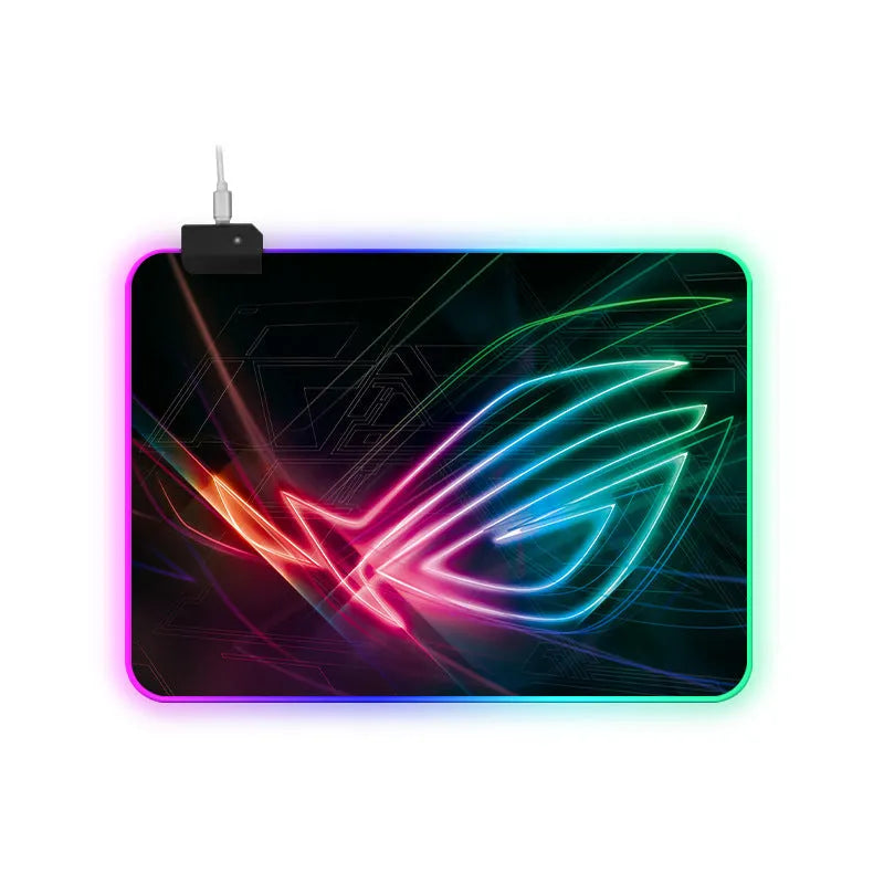 Prodigal Eye luminous gaming mouse pad with rubber base and cloth surface, available in multiple sizes