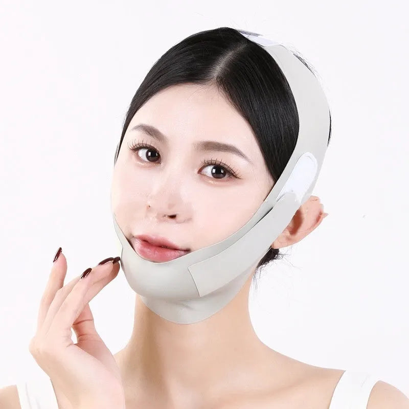 Small V Face Shaping Mask in purple and green with 9.0 graphene fabric for lifting and tightening