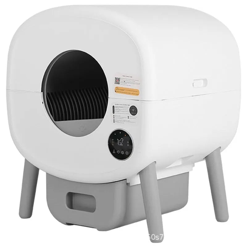 Automatic self-cleaning cat litter box with 13 litre waste bin and ABS plastic housing