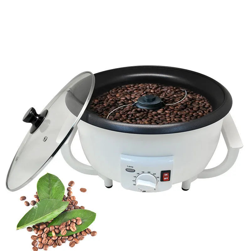 White coffee bean roasting machine with 750g capacity and 1200W power for home use