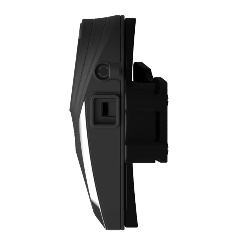 BT-S3NS wireless car headset in black with USB charging cable