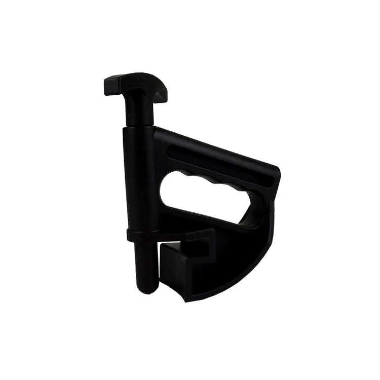Black plastic tyre chucking machine accessory for tyre changers, 17.5 x 14.5 cm