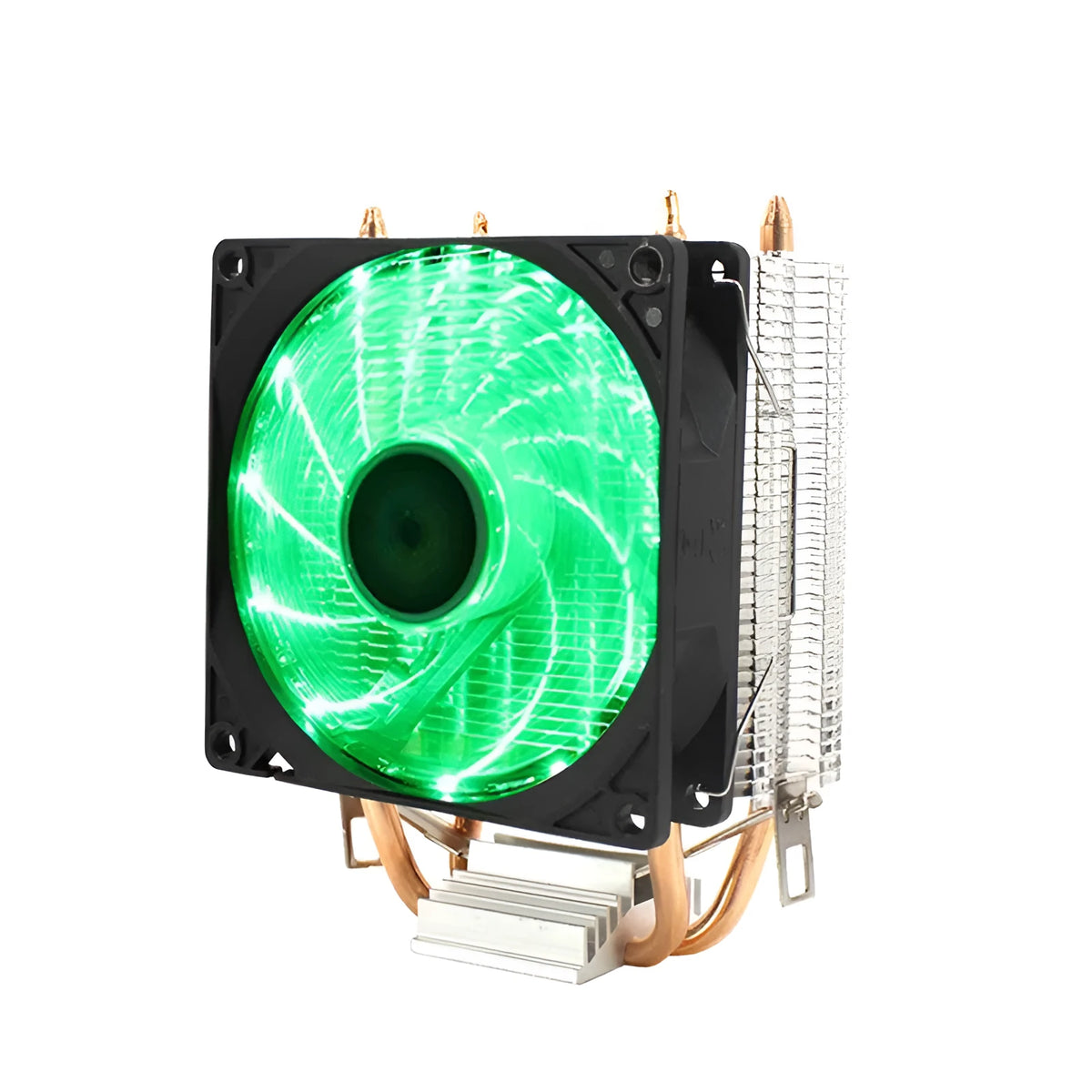 CPU radiator with copper-aluminium heatsink, hydraulic bearing fan, 9 cm size, dual or single fan, available in red green blue and Aurora light options
