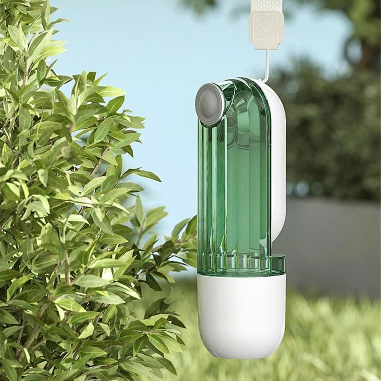 Foldable dog water bottle food dispenser with leak-proof design for outdoor use with pets