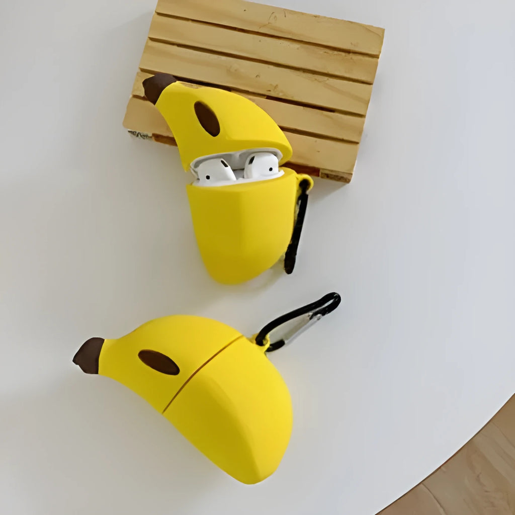 Yellow banana silicone protective case for Apple AirPods Pro and AirPods 3rd generation wireless headphones
