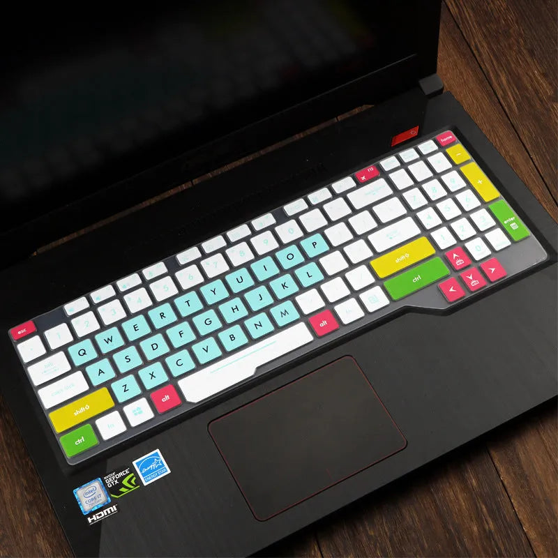ASUS Flight laptop keyboard protective film cover in multiple colour options on a keyboard