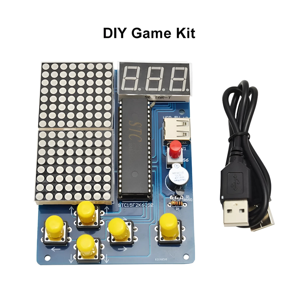 51 MCU game machine DIY kit with unwelded parts and battery box