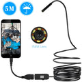 OWSOO USB endoscope with 5m cable, 7mm camera, magnet, hook, and side mirror tools