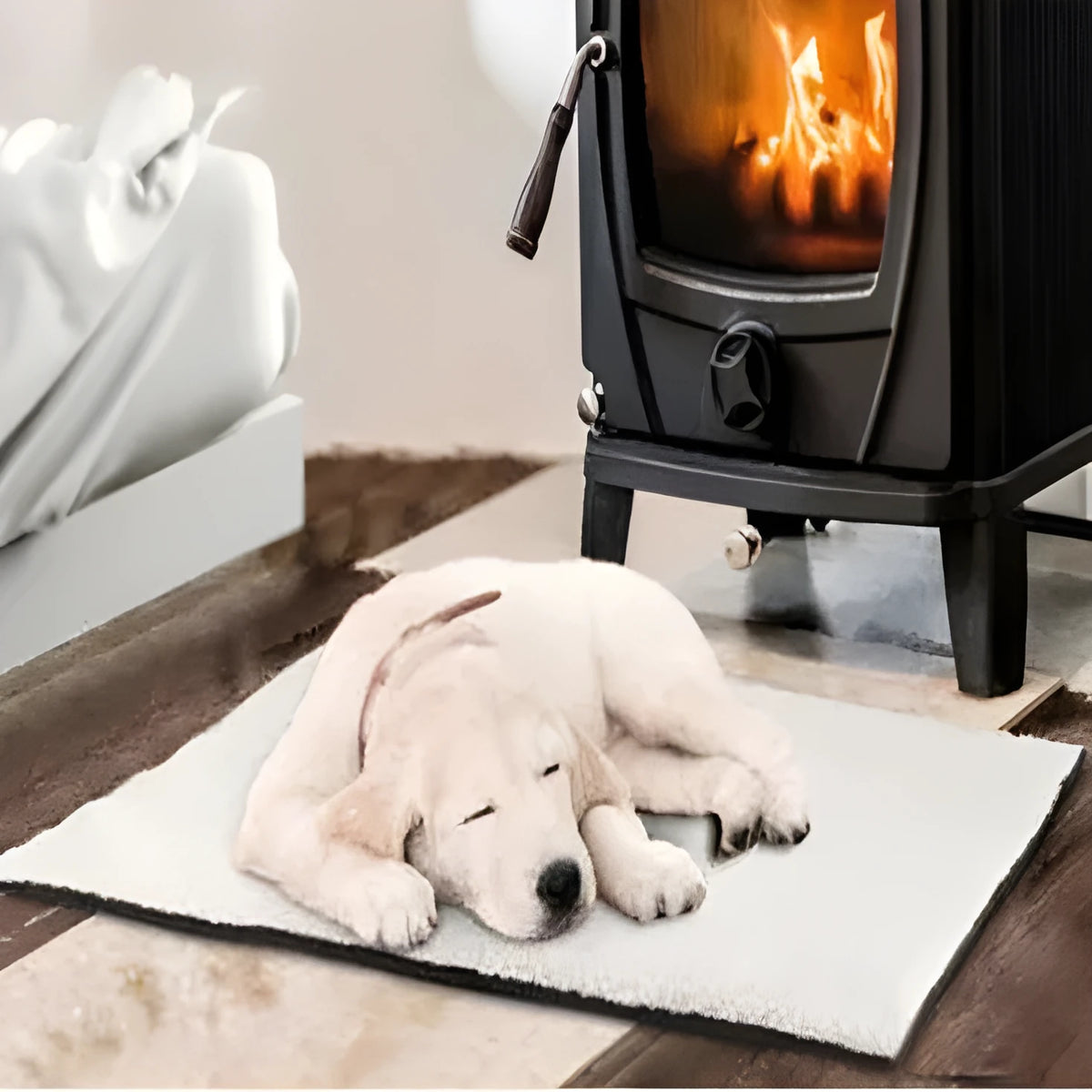 Self-warming pet heating pad mat with non-slip bottom and detachable cover, size 64x90cm