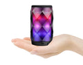 Black crystal cut Coke can shaped lantern Bluetooth speaker with colourful starry sky lighting effect