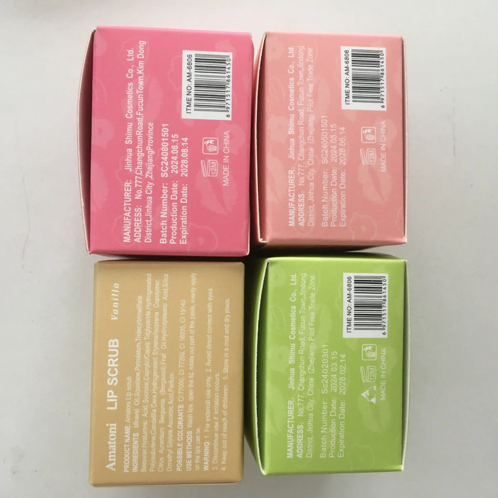 30g fruit flavour lip scrub cream in coconut, raspberry, vanilla or watermelon scents