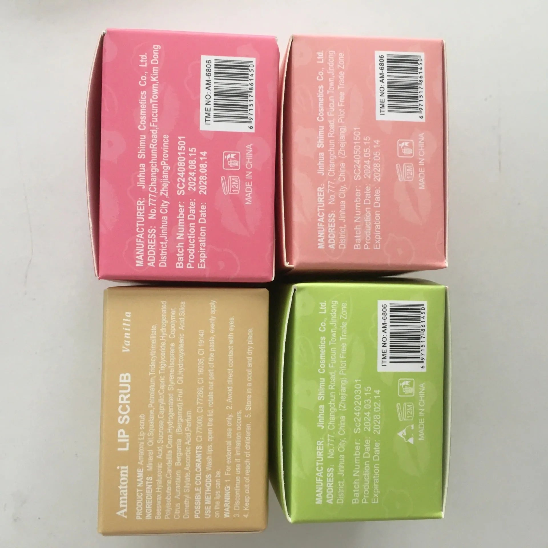 30g fruit flavour lip scrub cream in coconut, raspberry, vanilla or watermelon scents