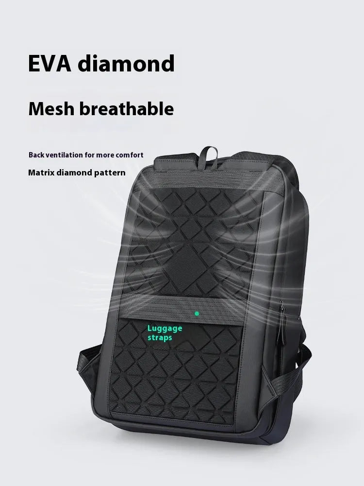 Graphite grey USB charging backpack with 20L capacity and Oxford cloth construction