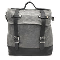 Universal waterproof canvas motorcycle side pannier pack with leather reinforcement in black colour