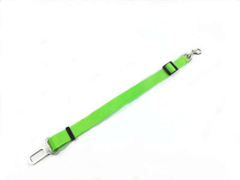 Adjustable dog car safety seat belt restraint in orange, 2.5cm width