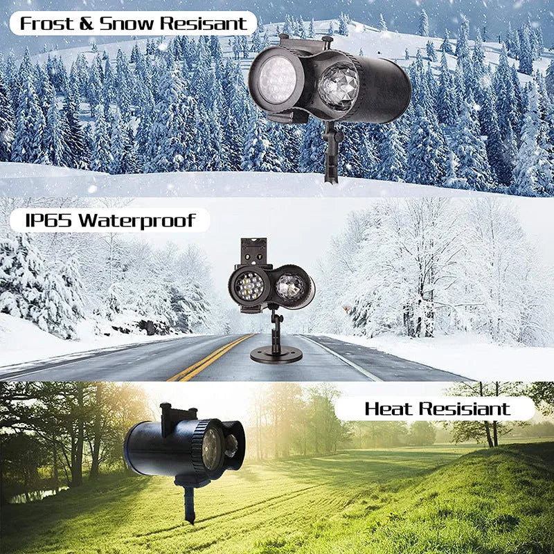 Outdoor waterproof double tube animated watermark light with IP65 rating and LED illumination