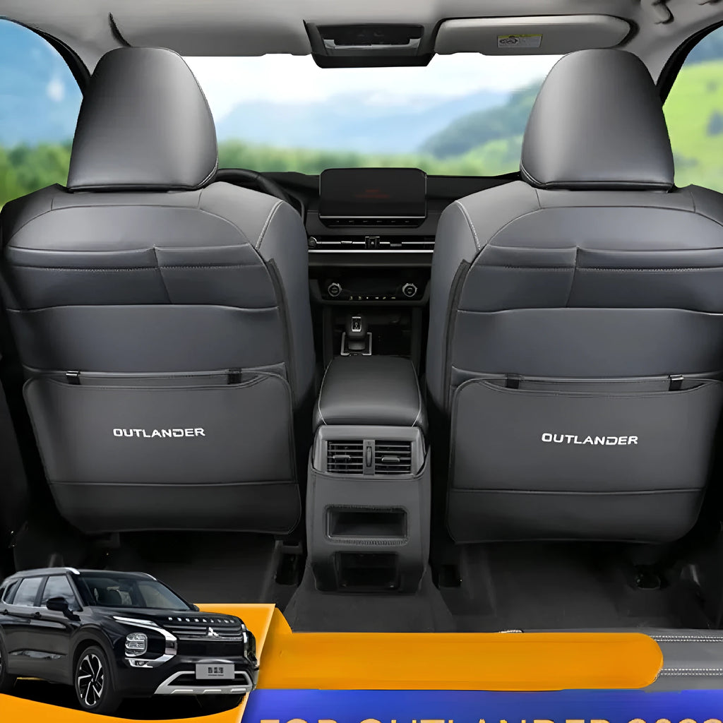 3-piece leather anti-kick pad set for 2023 Mitsubishi Outlander seat protection