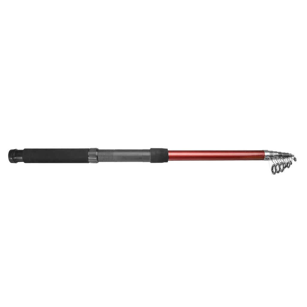 White LED fishing rod light with telescopic pole extended to 5 metres showing remote control