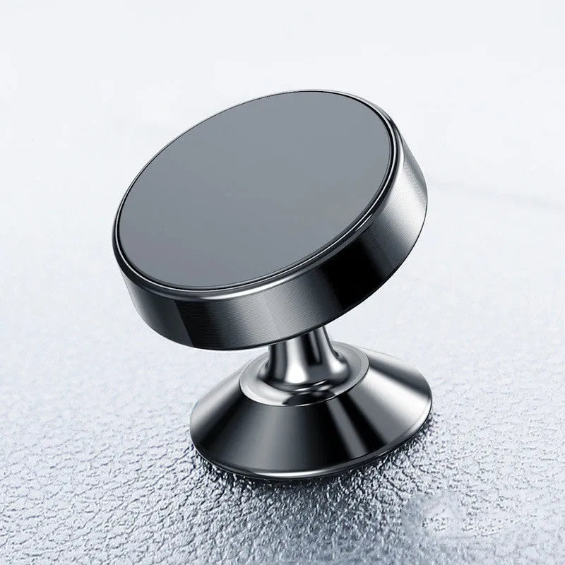 Aluminium alloy magnetic car phone holder in Black, Gold, and Silver colours showing paste and snap mounting styles.