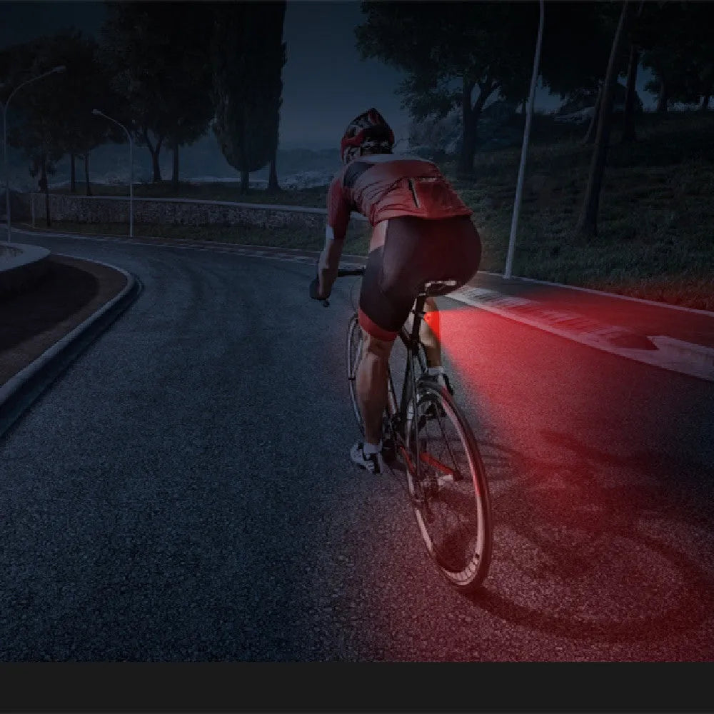 Black aluminium alloy smart brake sensing USB rechargeable bicycle taillight