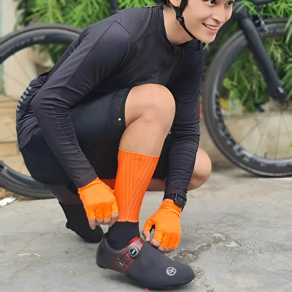 A pair of athletic sports socks for cycling and running, shown in one of six available colours.