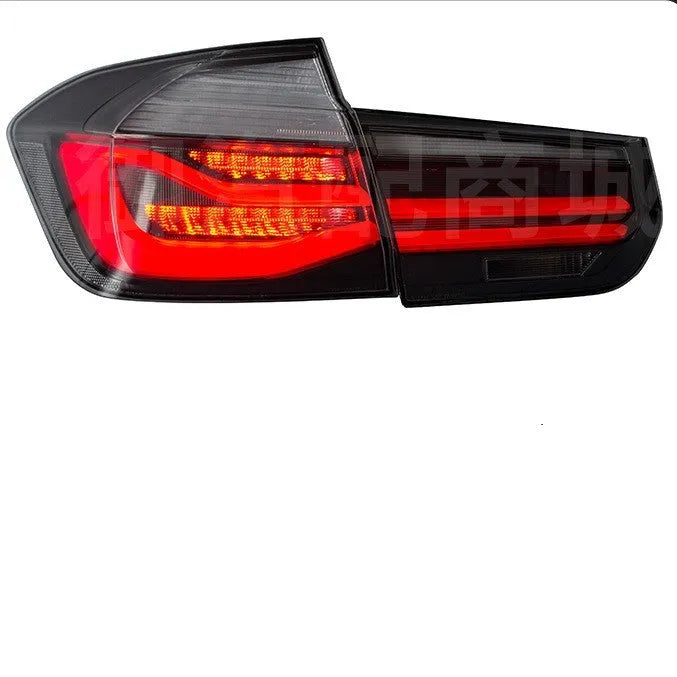 BMW 3 Series tail light assembly with LED running lights in red or smoked black finish