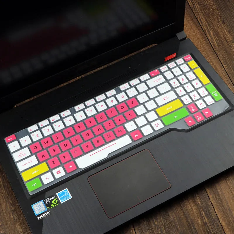 ASUS Flight laptop keyboard protective film cover in multiple colour options on a keyboard