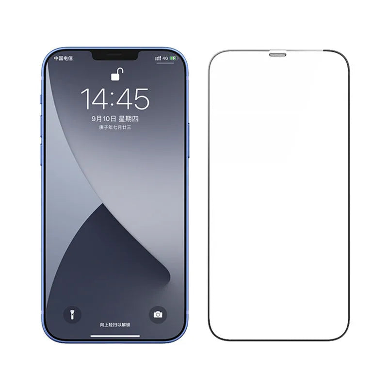 Tempered glass screen protector for iPhone with privacy, blue light, or dustproof film options