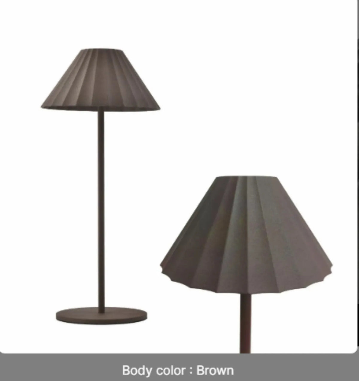 Alloy desk lamp in black finish with a touch-sensitive base for dimming control.