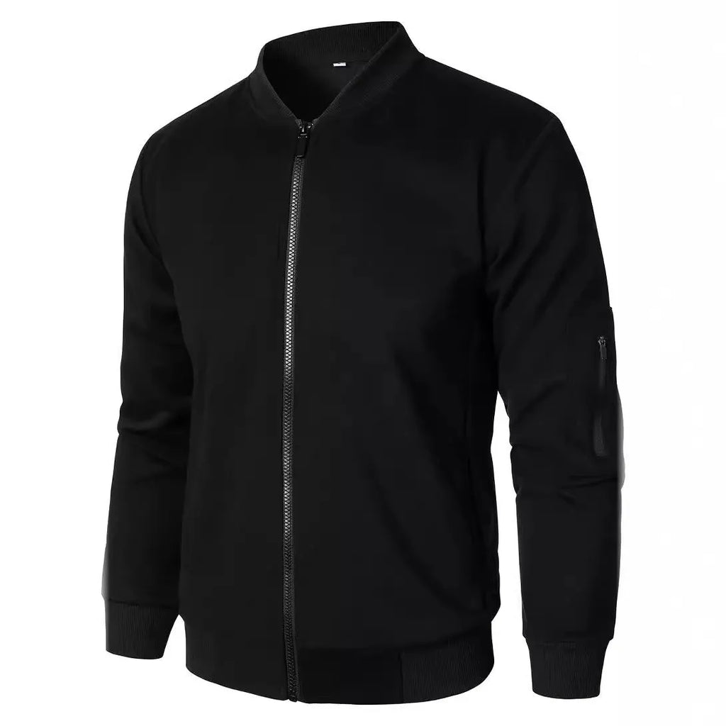Men's loose fit knitted jacket in light business style with long sleeves