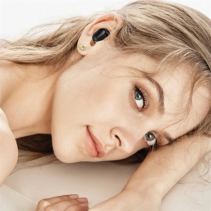 TWS Digital Display XT01 Earphone black Bluetooth V5.0 with Type-C charging bay and white blue button light
