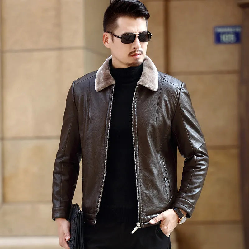 PU leather coat jacket in ArmyGreen colour, Asian size option available