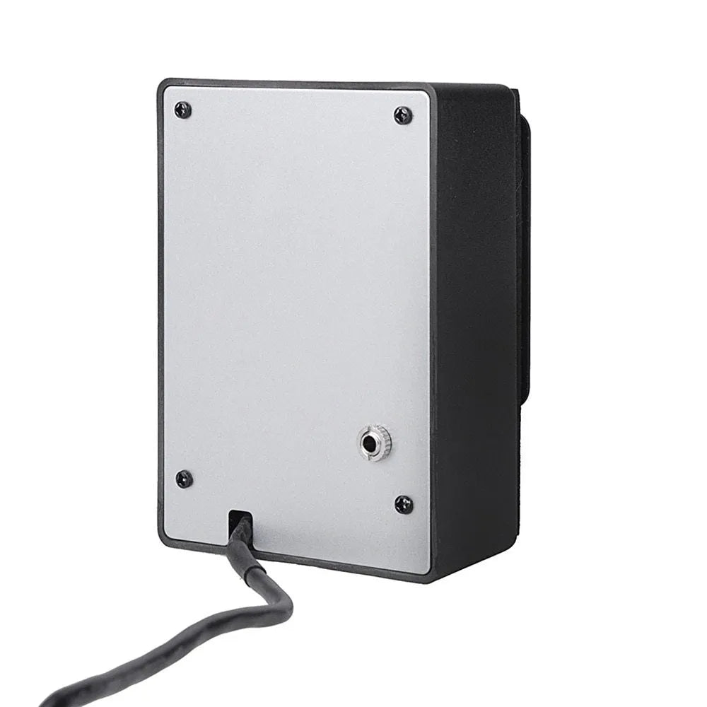 Black Cherub GT-6 acoustic guitar EQ pickup unit with control knobs for soundhole mounting.
