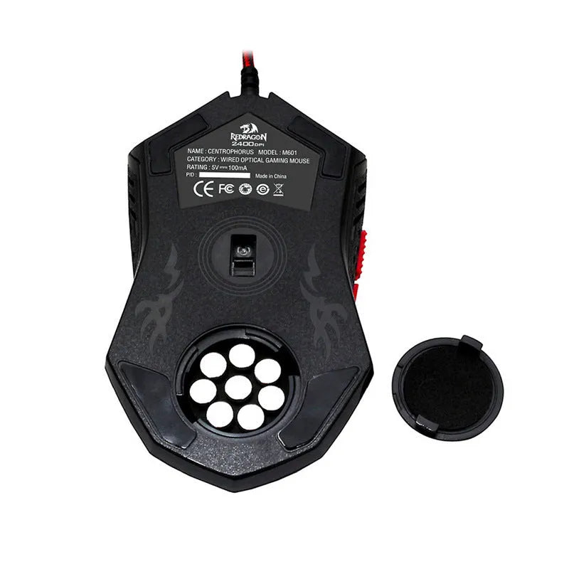 Black and red USB wired optical gaming mouse with ergonomic design and 1.8 metre cable