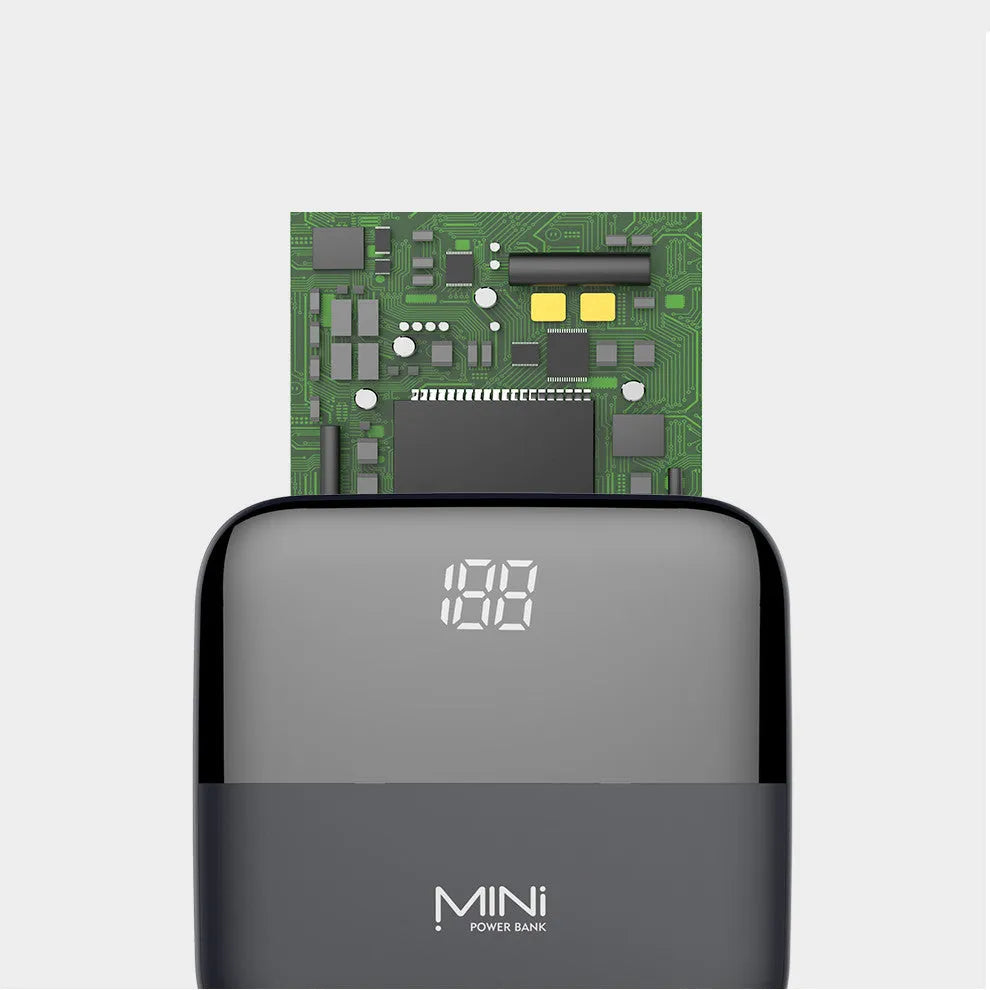 10000mAh portable power bank with digital display showing battery percentage