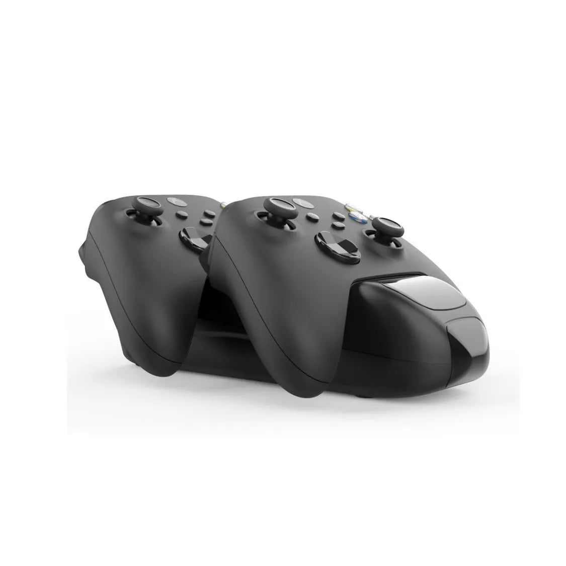 Black Xbox Series X controller charging dock with two battery packs and Type-C cable